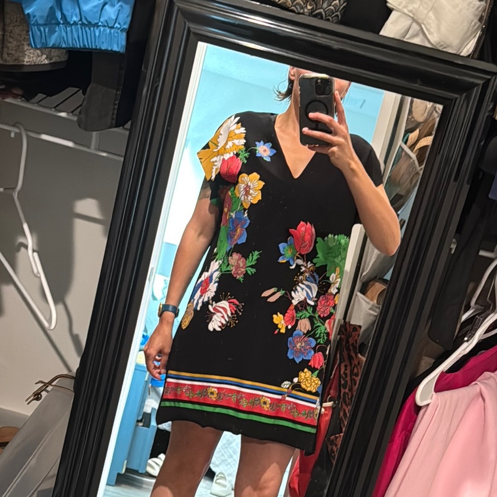 Zara Floral Black Dress